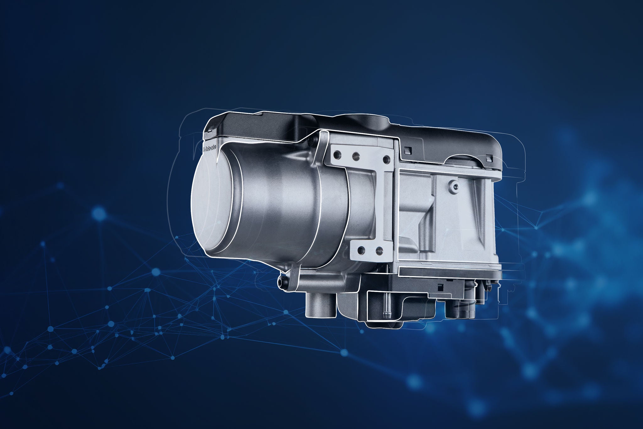 Webasto Thermo Top Evo su sfondo blu