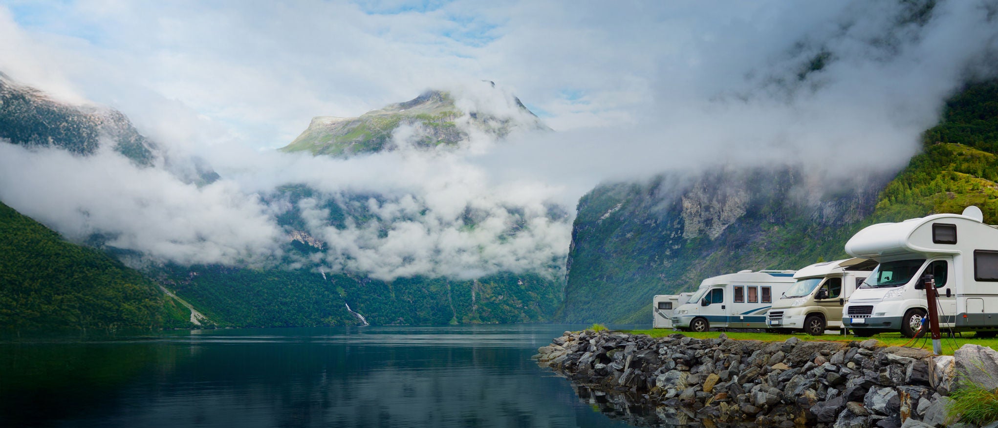 Motorhomes at Norwegian campsite
