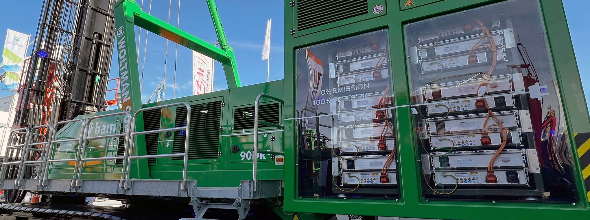 Webasto and Dieseko electrify the 90 tons weighing giant drill Woltman 90DRe.