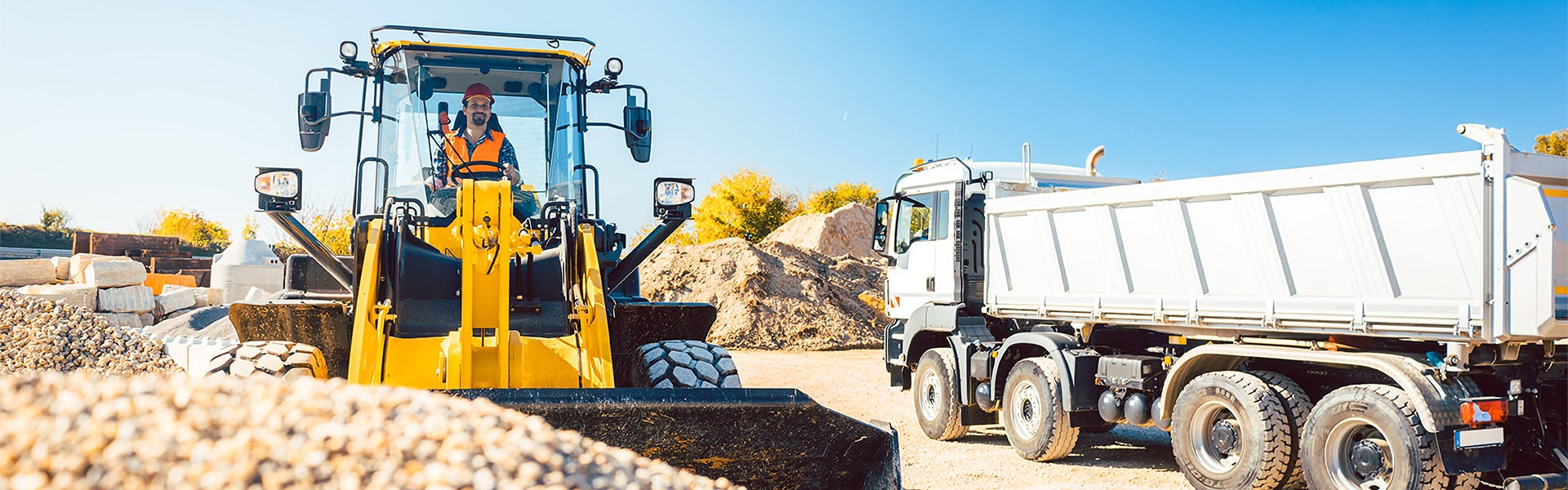 Bagger und Muldenkipper