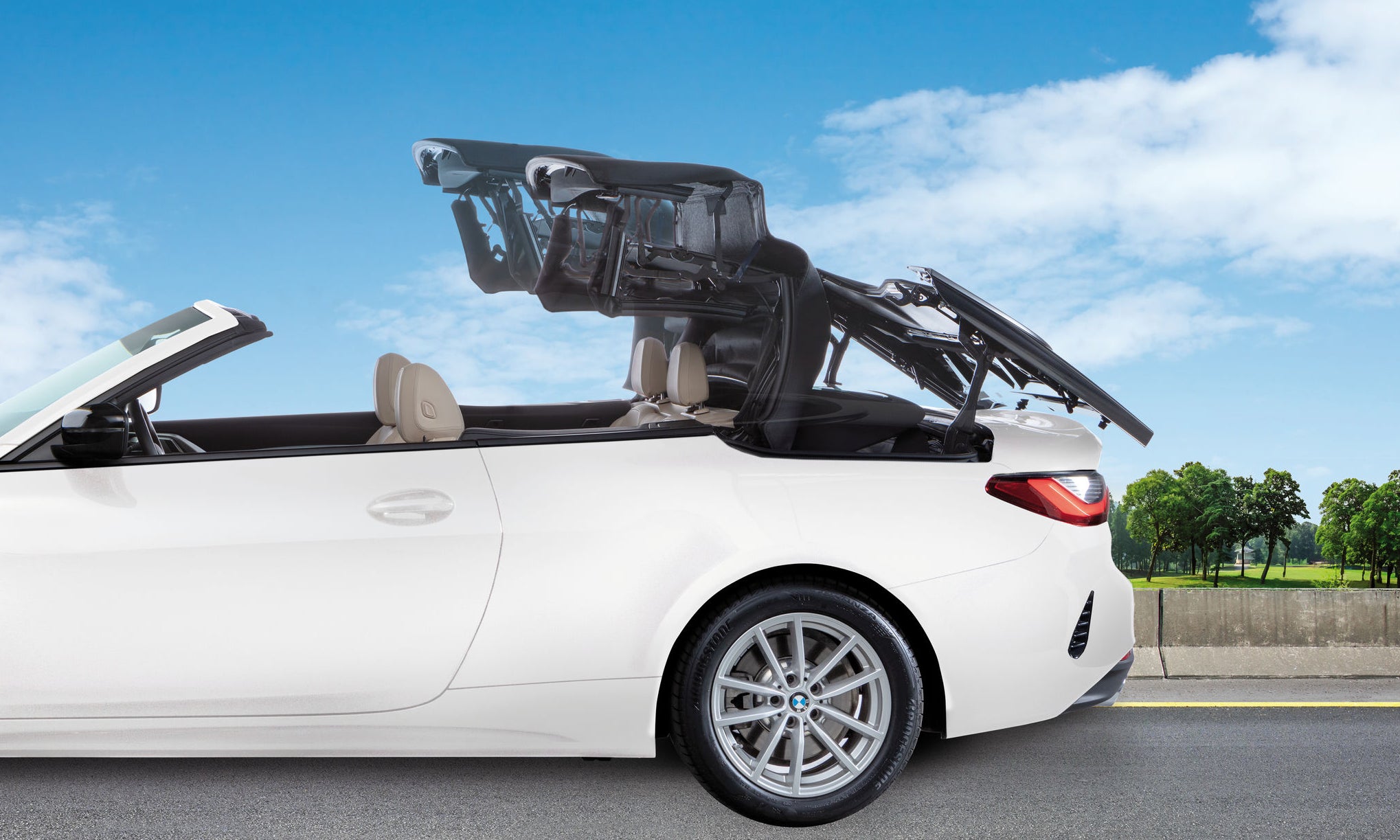 Hybrid-Textilverdeck für ein Cabrio