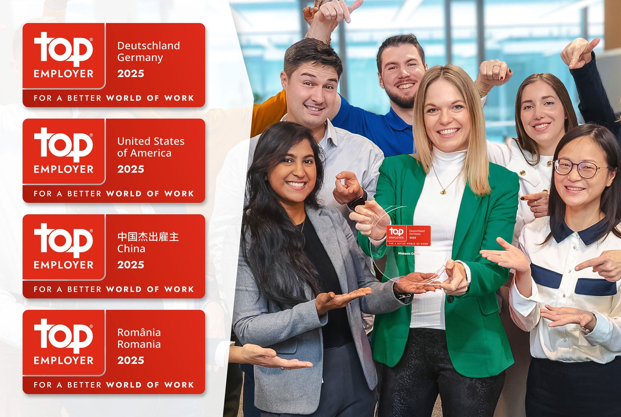 Numerose certificazioni Top Employer
