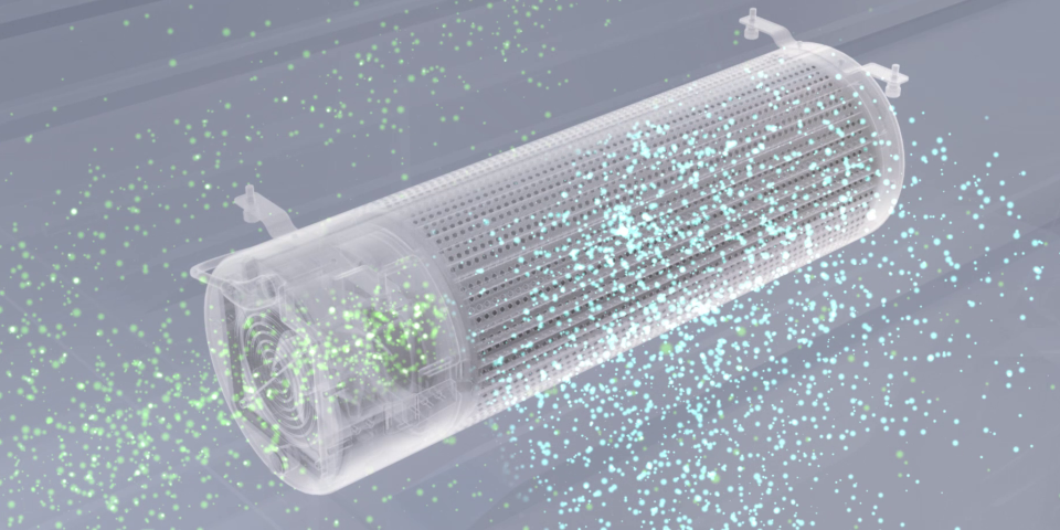 The HFT 300 filter system is capable of removing particles smaller than 0.3 micrometers – including airborne viruses, bacteria, aerosols and dust – from five cubic meters of air per minute.