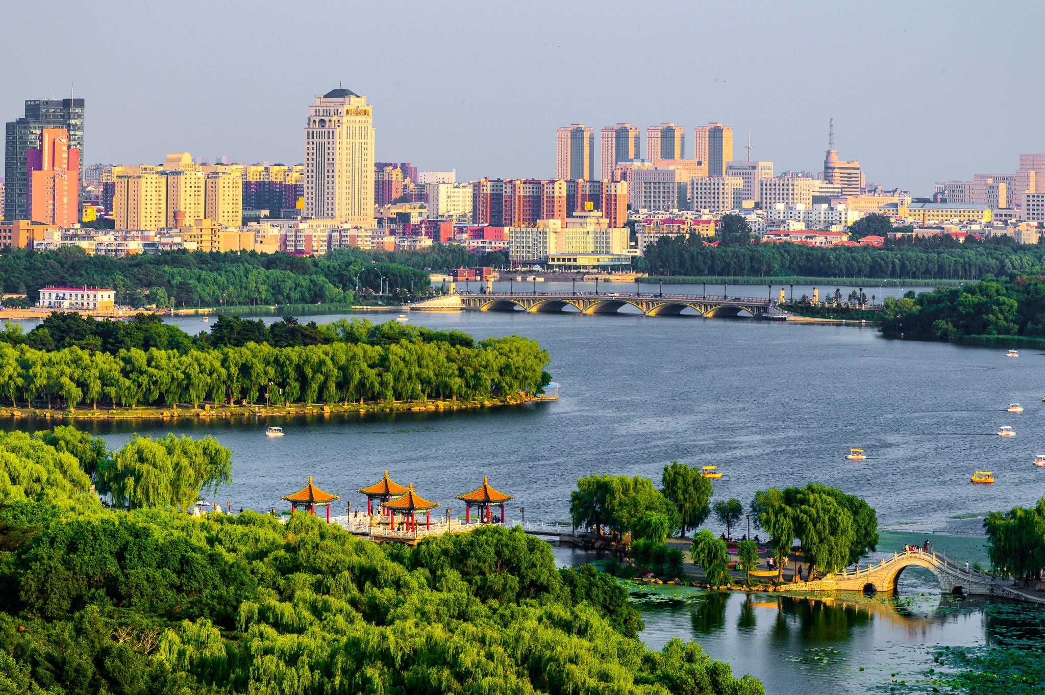 Panorama of Nanhu Park, Changchun, China