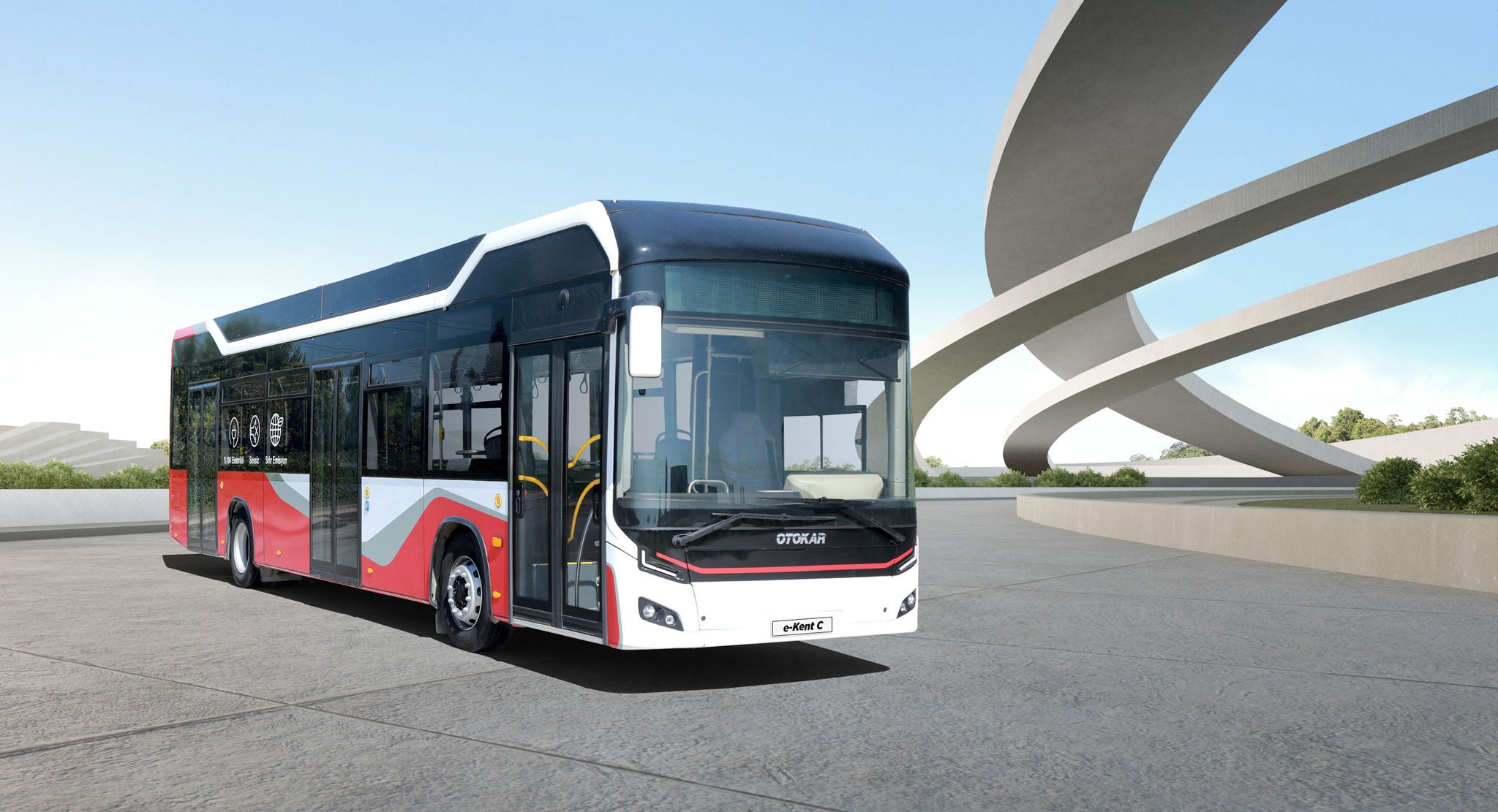 Autobus urbano completamente elettrico e-Kent C di Otokar con sistema di batterie Webasto