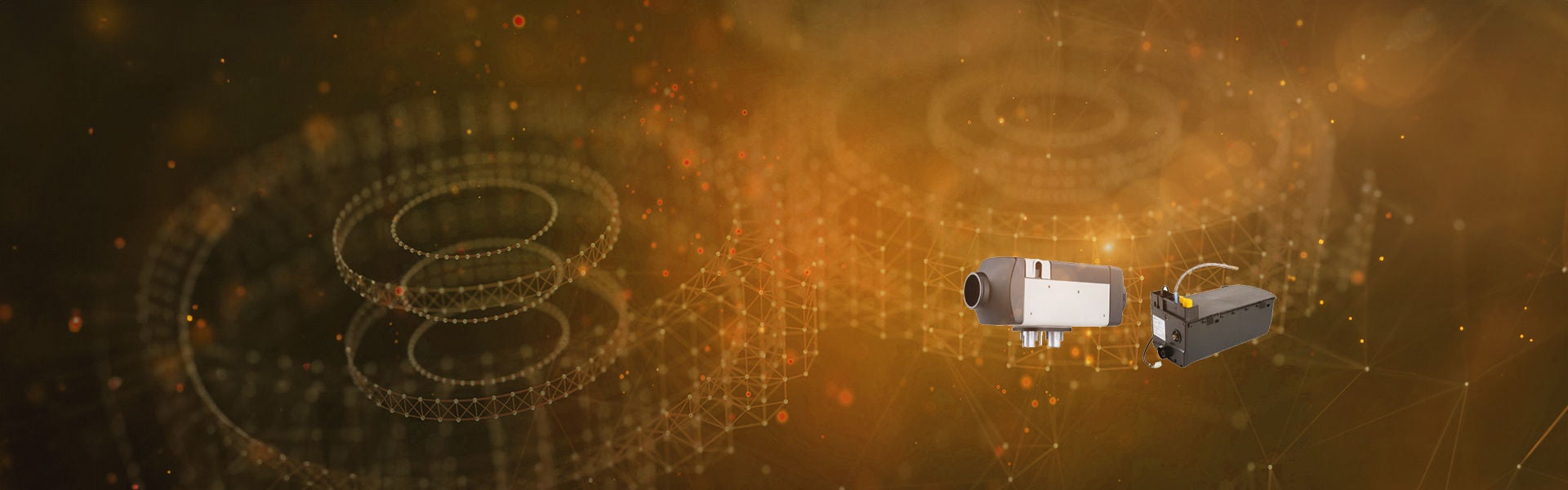 Hybrid 3 hybrid heater from Webasto on orange background