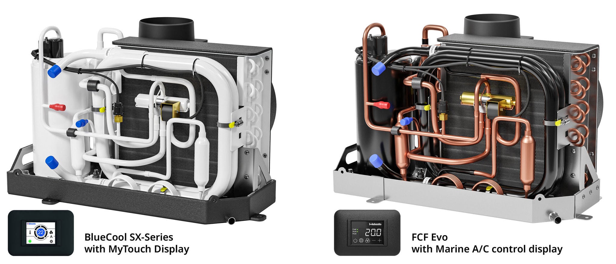 Next-generation onboard comfort with Webasto’s FCF Evo and BlueCool SX-Series.